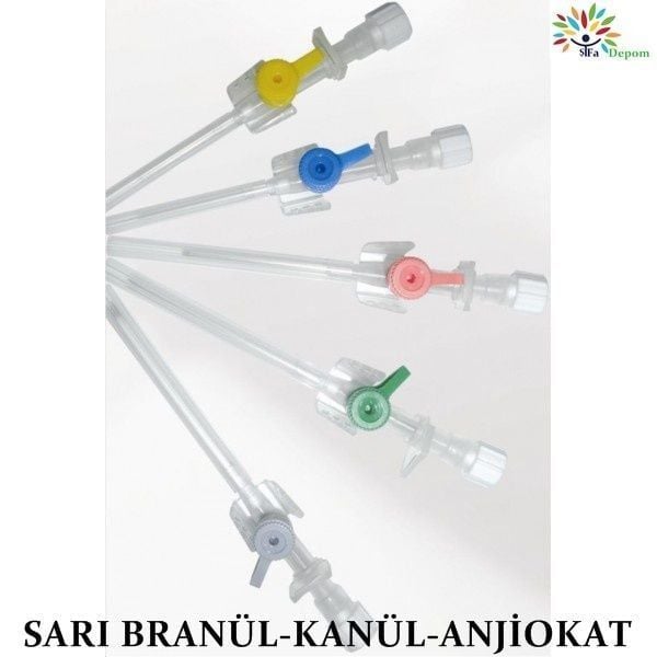 Sarı Branül-Kanül-Anjiokat  100 adet
