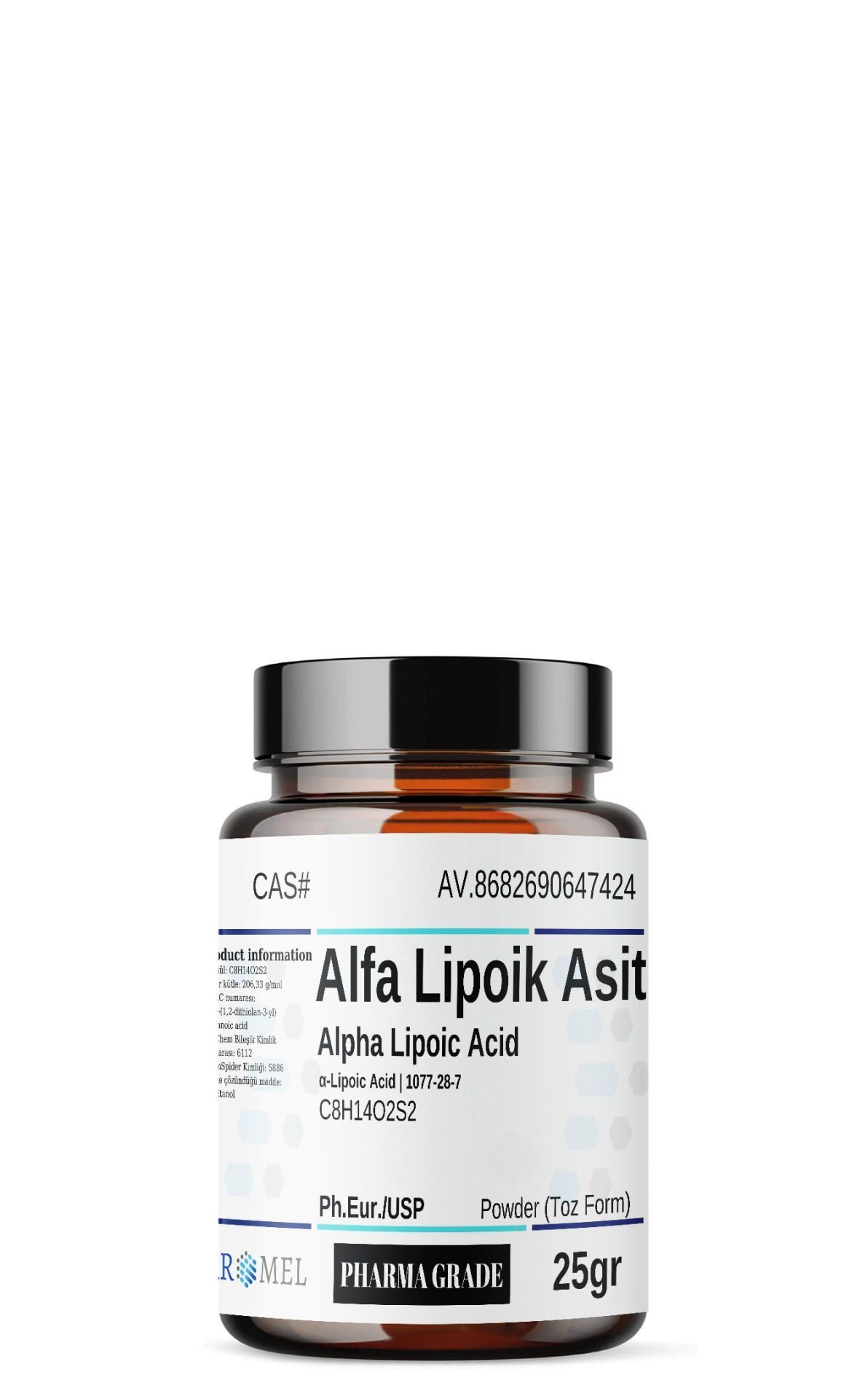Aromel Alfa Lipoik Asit | 25 gr | ‎Alpha Lipoic Acid