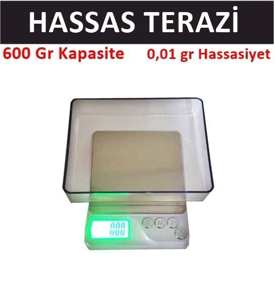 Hassas Terazi, 600gr/0.01gr Laboratuvar, Mutfak Terazisi MH-695 Model