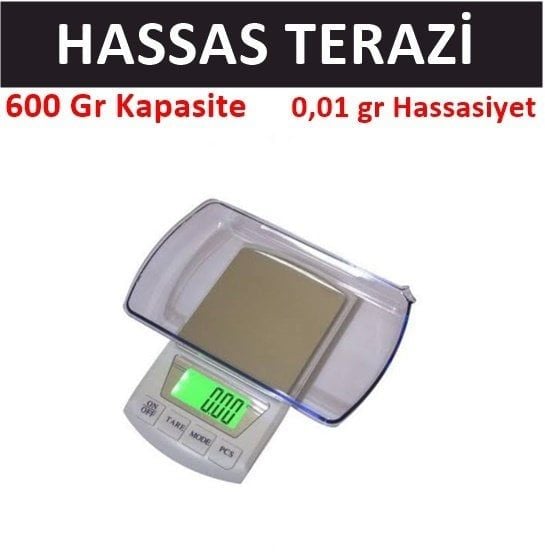 Hassas Terazi, 600gr/0.01gr Laboratuvar, Mutfak Terazisi MH-881 Model