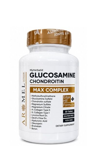 Aromel Glukozamin Kondroitin Msm, Max Complex | 60 Tablet | UK Formül, Boswellia,Bromelain,Oleuropein