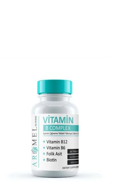 Vitamin B Complex 60 Tablet  | Vitamin B12, B6 , Folik asit , Biotin içeren Çiğneme tableti