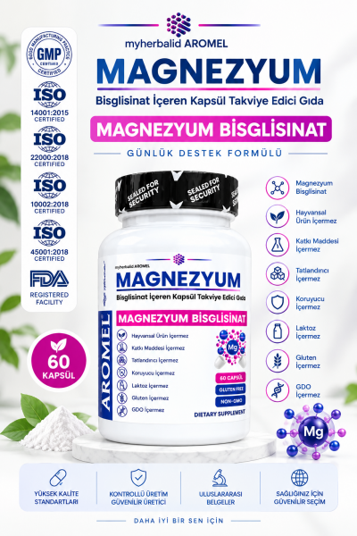 Aromel Magnezyum Bisglisinat Kapsül 60 Adet  | 8K Ultra HD