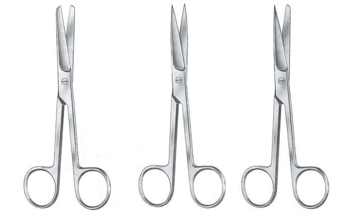 Cerrahi Makas 17,5 cm Küt / Sivri