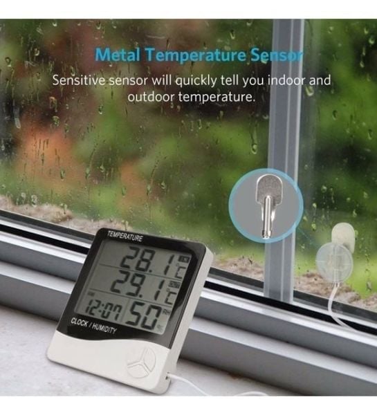 Problu Dijital  ısı Nem Ölçer | Termometre Saat Sıcaklık