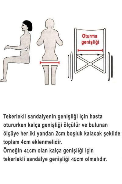 Çok Sağlam Tekerlekli Sandalye | 120 kg Taşır | Kalın Ön Tekerli