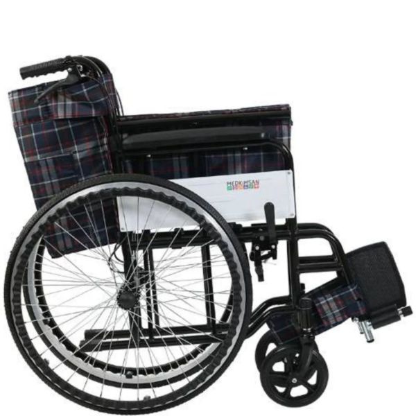 Frenli Tekerlekli Sandalye | Yetişkin Hasta Taşıma Tekerlekli Sandalye | Çift Frenli