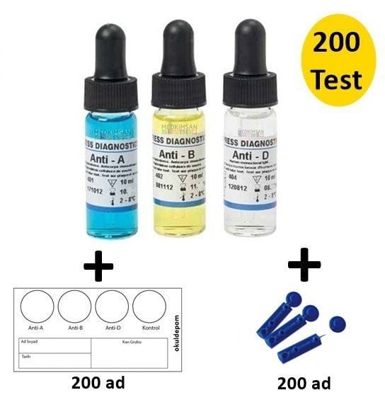 Kan Grubu Bakma Seti | Anti A B D | 200 Test