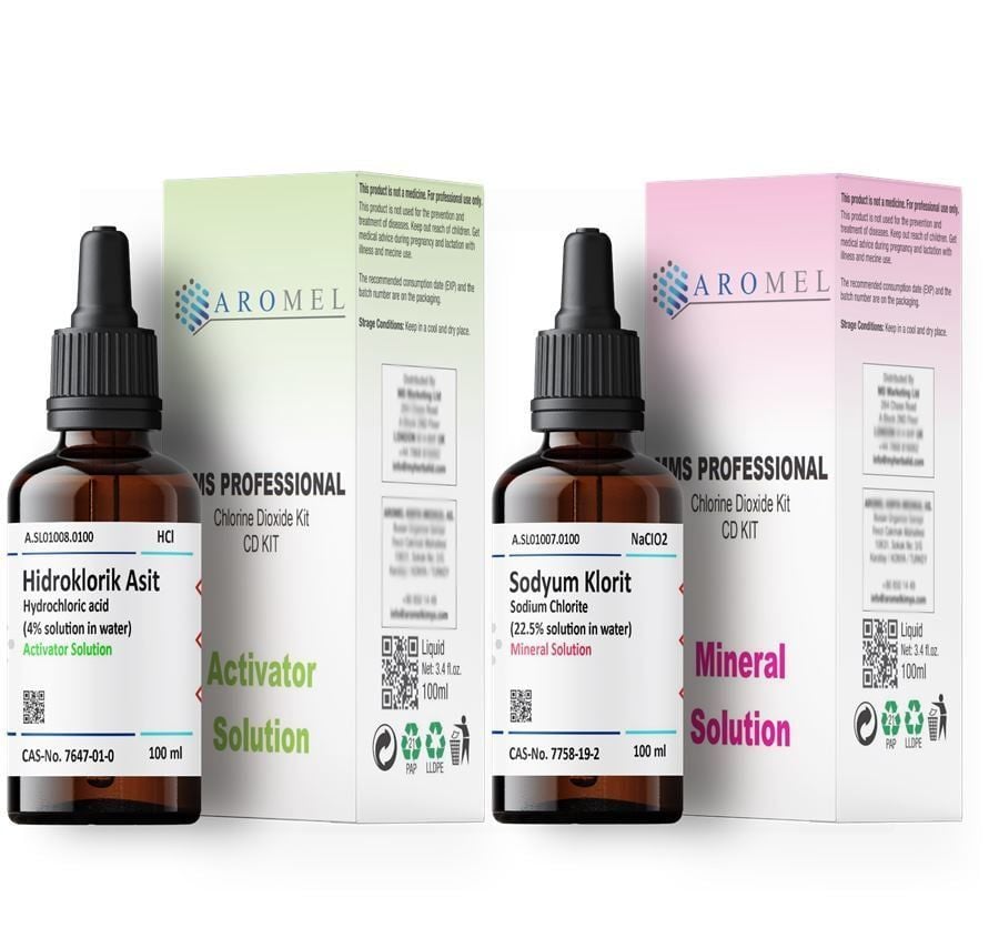 Aromel MMS Set | %4 Hidroklorik Asit | %22,5 Sodyum Klorit 100 er ml Set