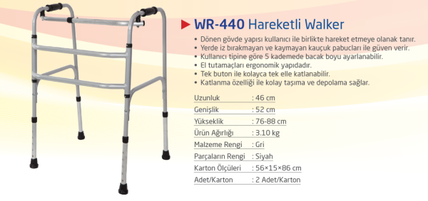 Loco WR-440 Hareketli Walker Yürüteç