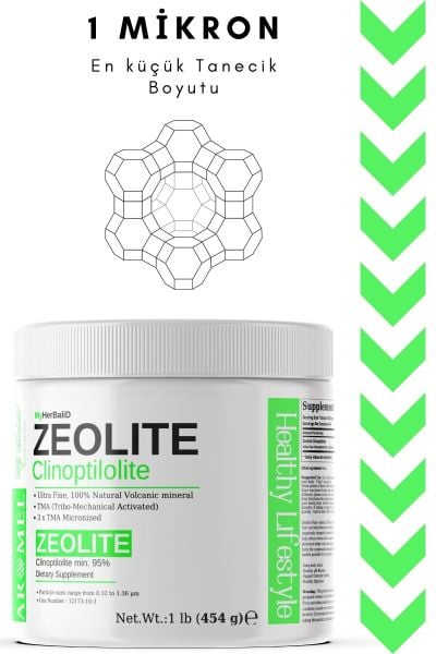 Zeolit Tozu | 454 gr | 1 Mikron Ultra Fine | Mikronize Aktif Zeolit