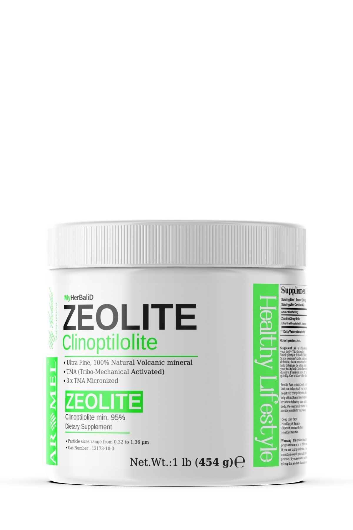 Zeolit Tozu | 454 gr | 1 Mikron Ultra Fine | Mikronize Aktif Zeolit