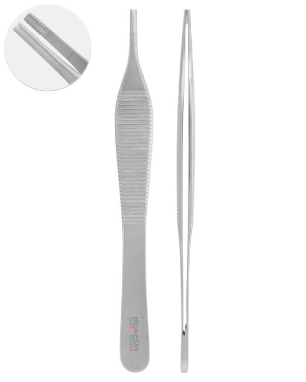 Cerrahi Micro Adson Brown Penset | 12 cm | Dişli