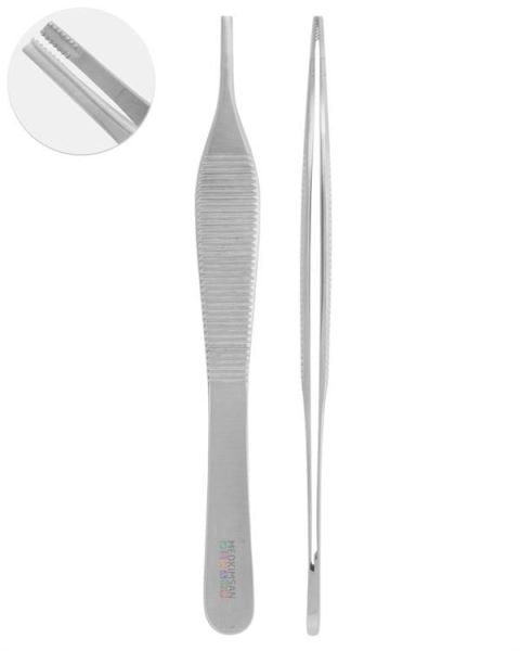 Cerrahi Micro Adson Brown Penset | 12 cm | Dişli