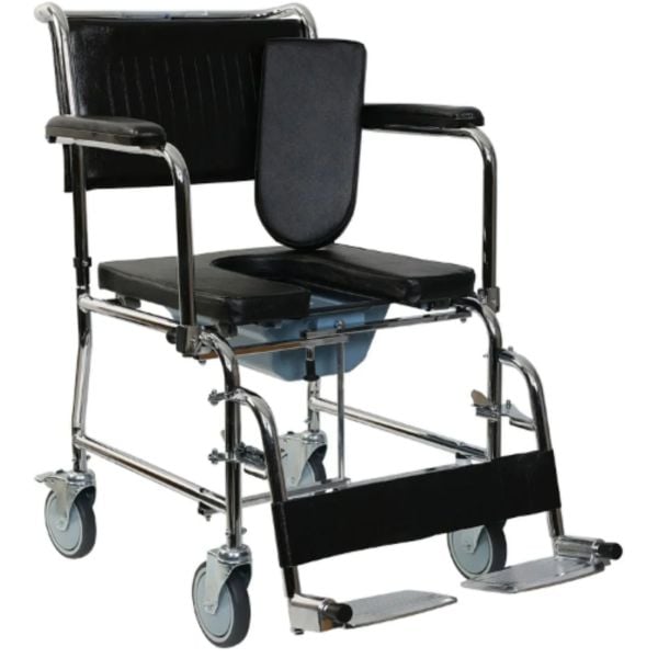 Kapaklı Ev Tipi Tekerlekli Sandalye | Banyo Tuvalet Duş Wc Koridor Hasta Yaşlı Engelli Sandalyesi