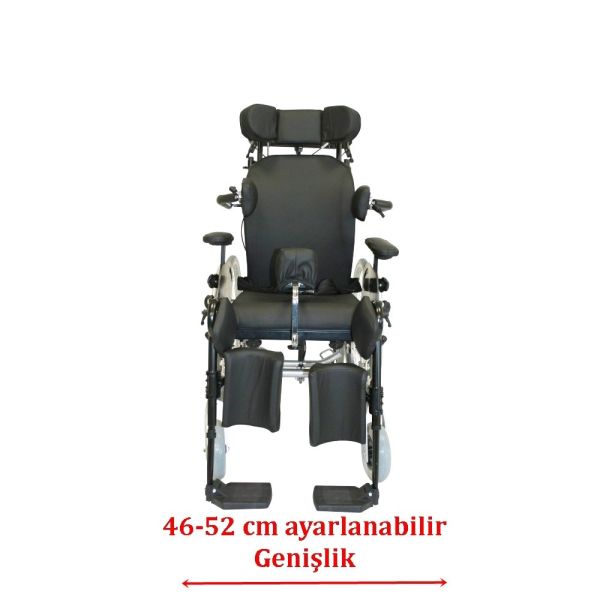 P130 | Yatabilen Tekerlekli Sandalye 46-52cm