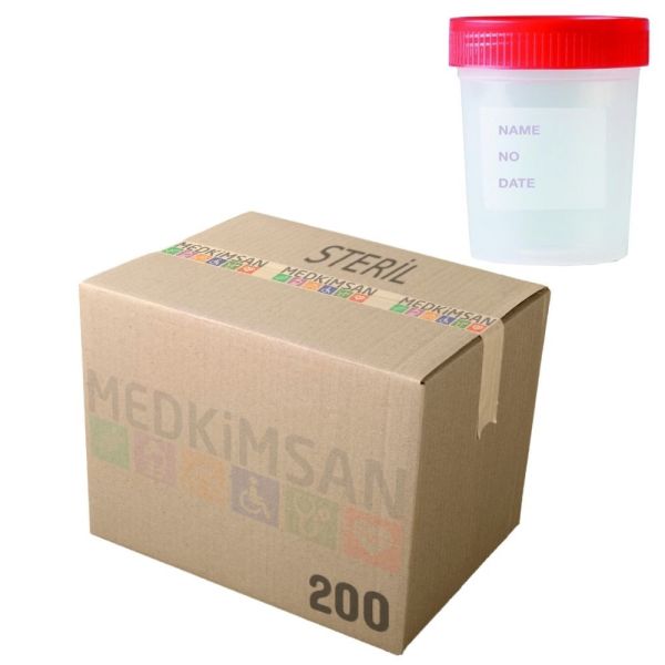 Numune Kabı 250 ml | 200 Adet | Steril Poşetli Numune Saklama Kabı