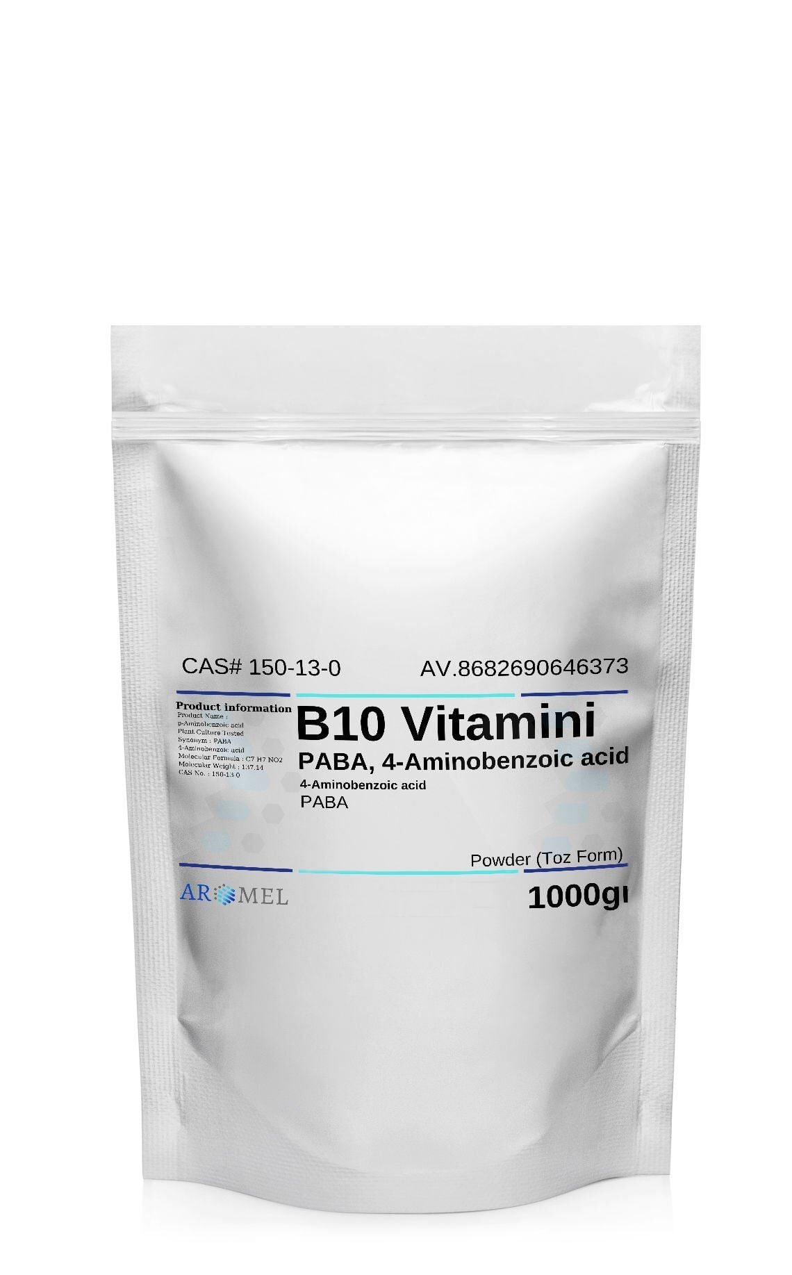 Aromel PABA Para Aminobenzoik asit | 1000 gr | B10 vitamini | 4-Aminobenzoic acid