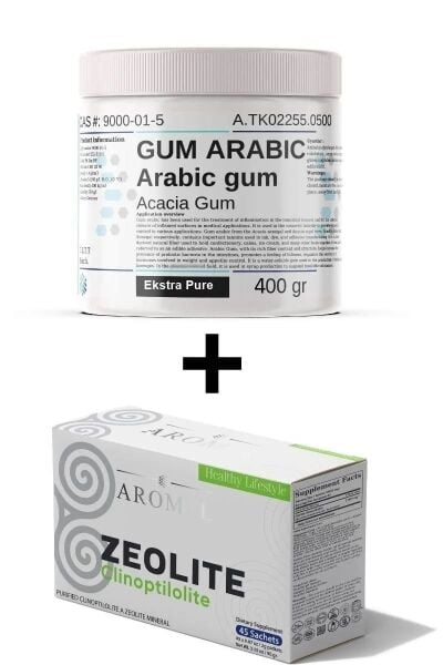 Zeolit 45 Şase | GUM Arabic 400 gr | Mikronize Aktif Zeolit, GUM Arabik SET