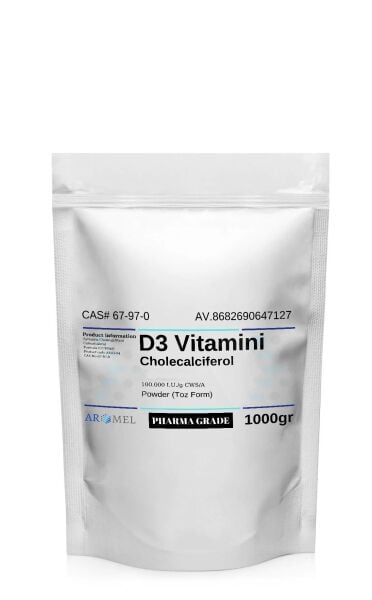 Aromel D Vitamini Kolesalsiferol  | 1 Kg | D3 Vitamini Aktif 7-dehidrokolesterol