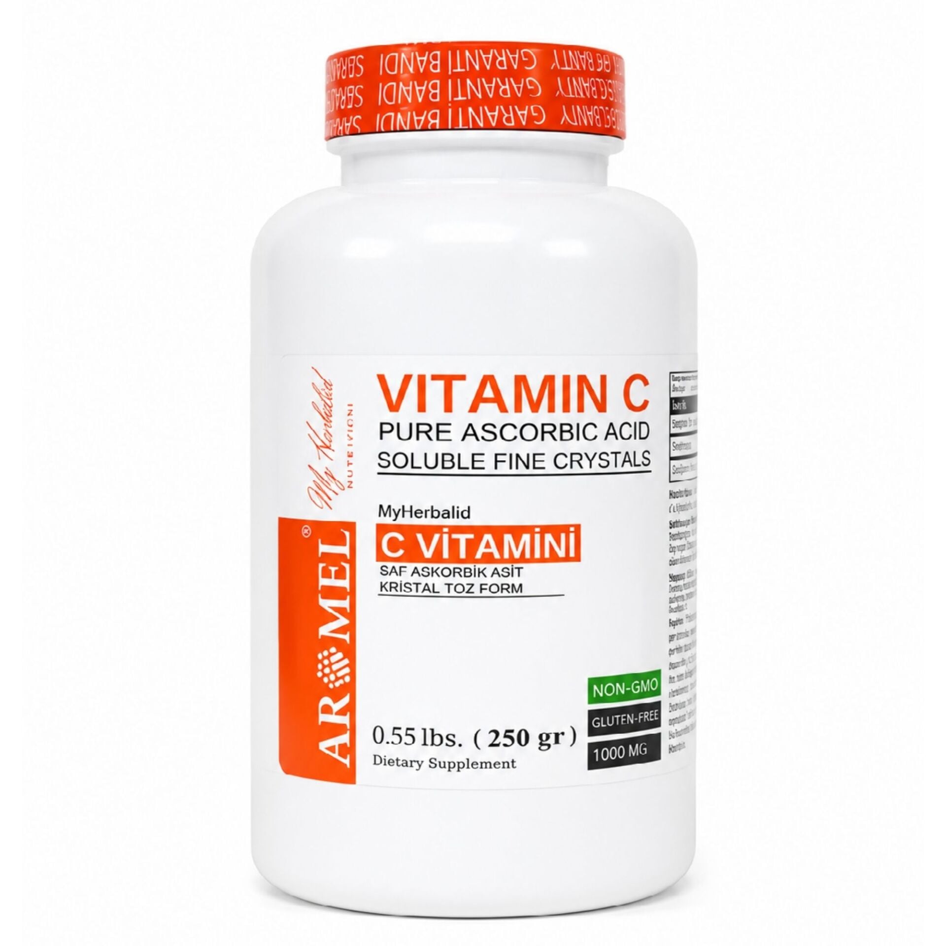 C Vitamini 250 gr | Askorbik Asit | Avrupa,Ekstra Saf | Yenilebilir Toz Form