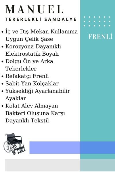 Frenli Tekerlekli Sandalye | Hasta Transfer Sandalyesi | 1.Sınıf