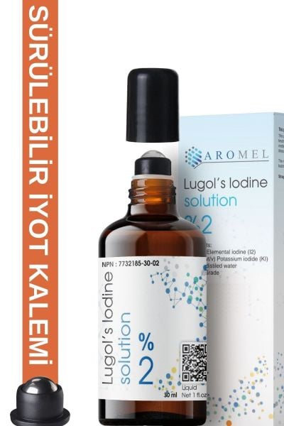 iyot Kafesi Için Lugol %2 Lik | 30 Ml | Sürülebilir Roll-on Başlıklı Cam Şişe | Iyot Kalemi