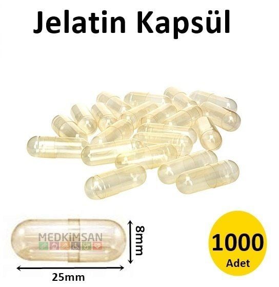 Sığır Jelatin Kapsül 1000 Adet Ebat #00