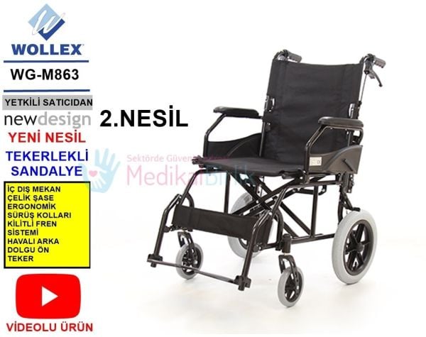 Sandalye şişme tekerli frenli sandalye