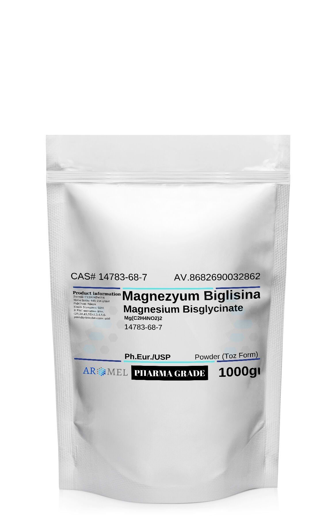 Aromel Magnezyum Biglisinat | 1 Kg | ‎Magnesium Bisglycinate