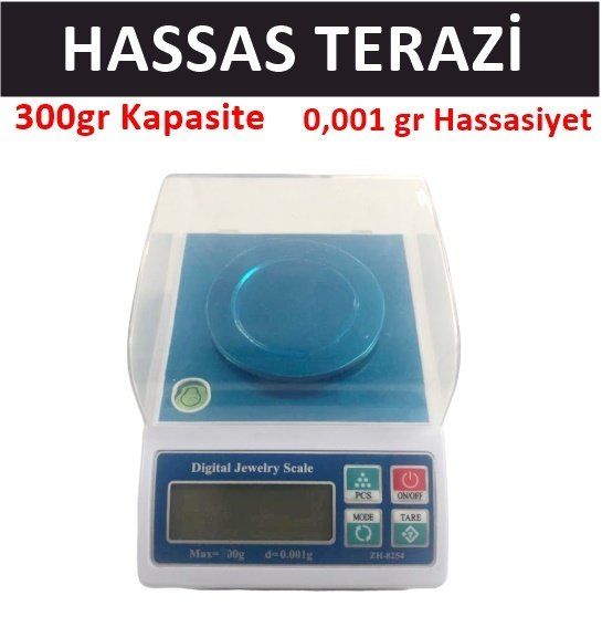 Hassas Terazi, 300gr/0.001gr Laboratuvar, Kuyumcu Terazisi ZH-8254 Model