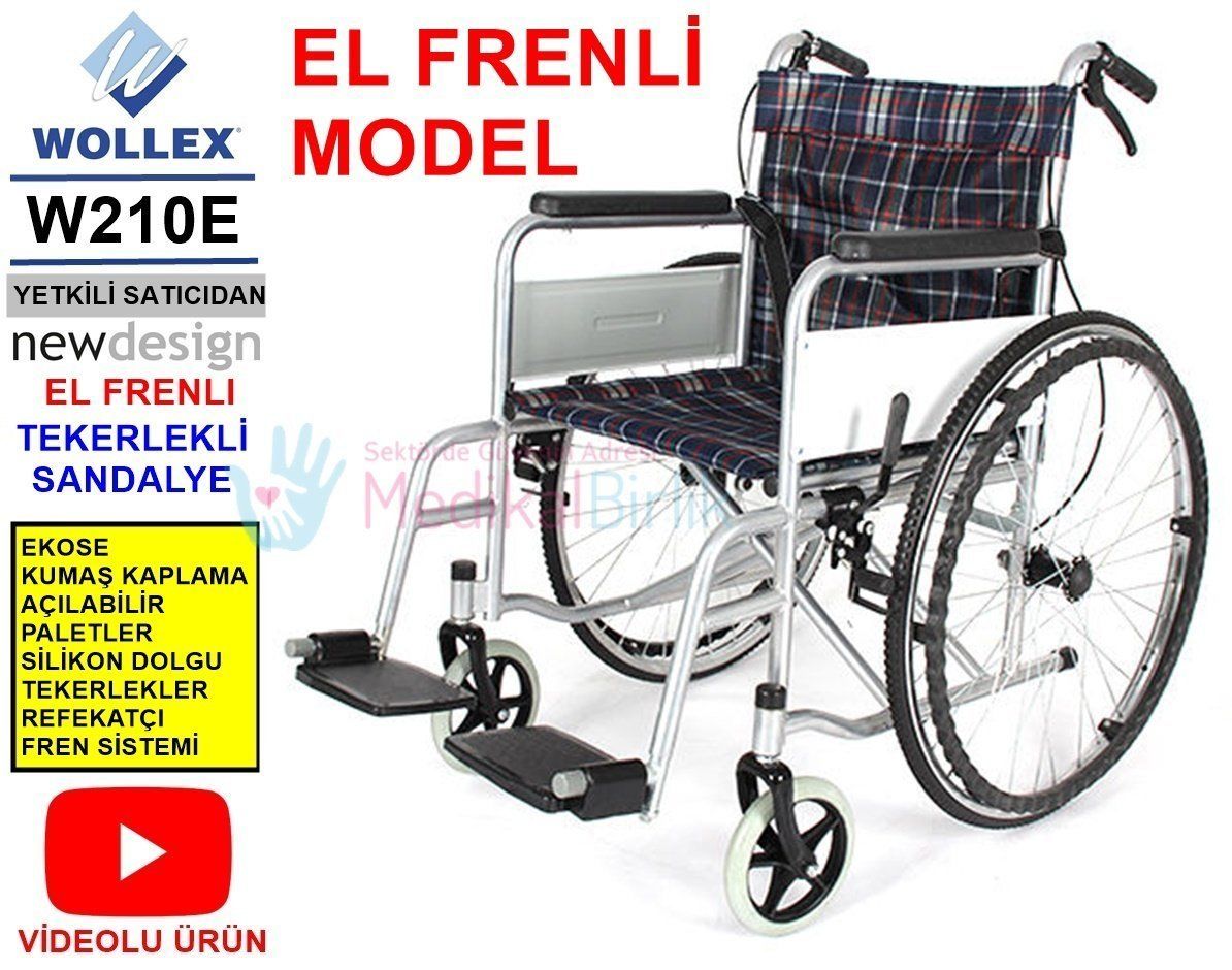 W-210e EL FRENLİ Tekerlekli Sandalye