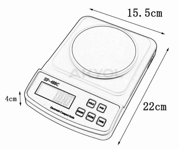 Hassas Terazi, 500gr/0.01gr Laboratuvar, Mutfak Terazisi SF-400C Model