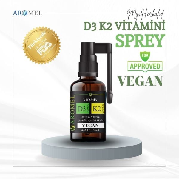 D3 K2 Vitamini  | Oral Sprey | D3 1000 IU + 200 mcg K2 Mix ,FDA
