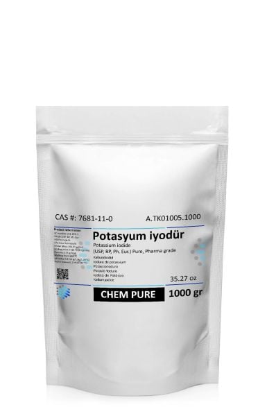 Potasyum iyodür | 1 kg | Pharma Grade | Potassium iodide CAS 7681-11-0
