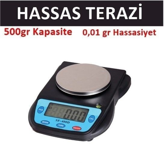 Hassas Terazi, 500gr/0.01gr Laboratuvar, Mutfak Terazisi SF-400D