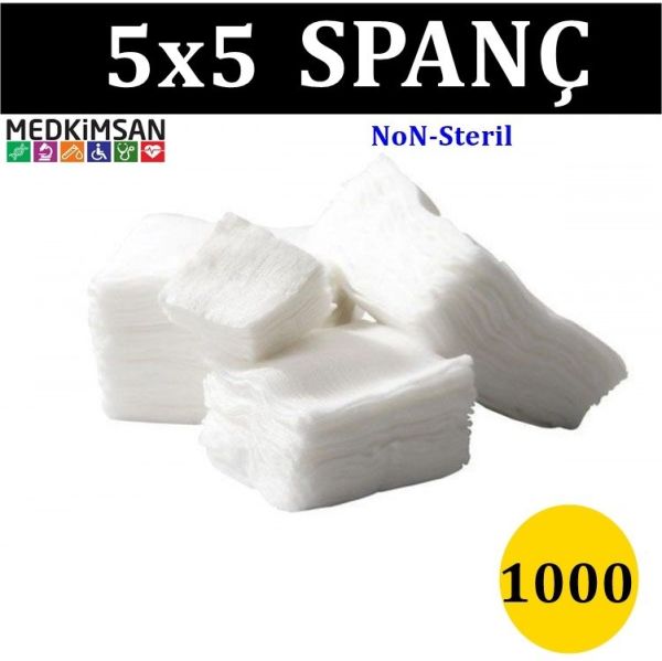NON-STERİL GAZ KOMPRES 5x5cm 8 KAT SPANÇ 1000 Lİ