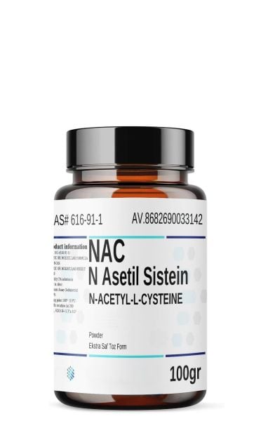 NAC, N Asetil Sistein | 100 gr | ‎N-acetyl L Cysteine | Ekstra Saf Toz Form
