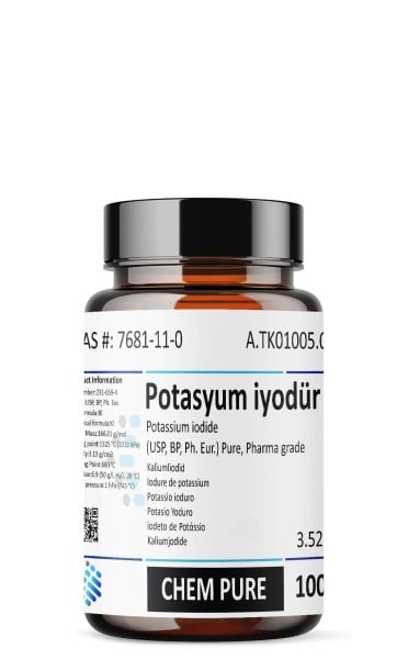 Potasyum iyodür | 100 gr | Pharma Grade | Potassium iodide CAS 7681-11-0